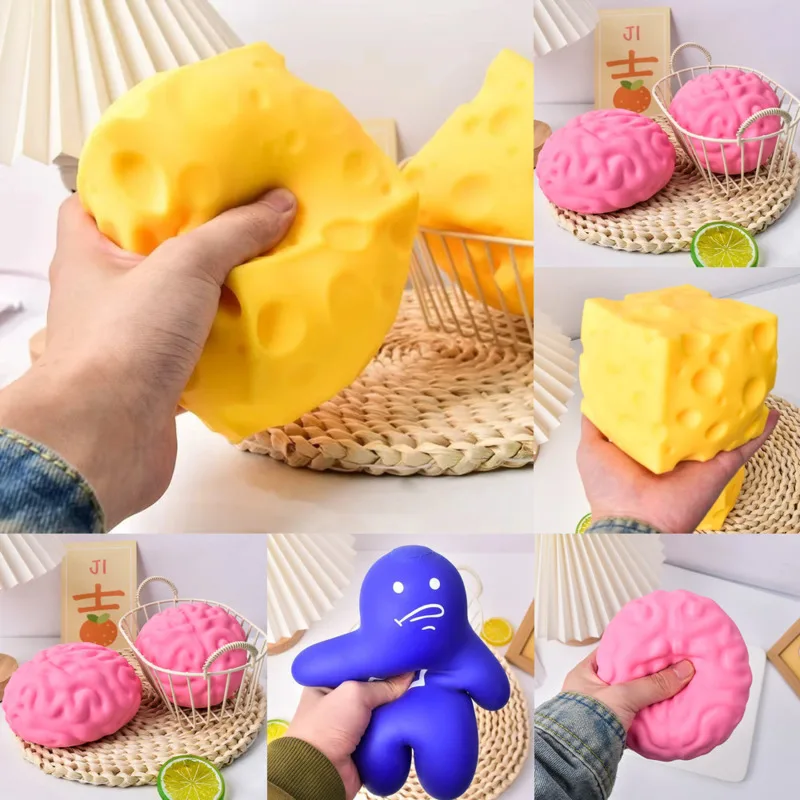 

Giant Brain Squishy Toy Funny Y2K Slow Rising Stress Relief Squeeze Ball Anime Funny Cheese Brain Fidget Toy Gift Wholesale New