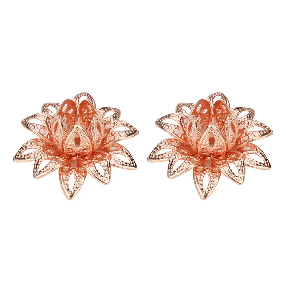 20Pcs Lotus Bead Caps Copper Alloy Fine Workmanship DIY Jewelry Making Charms for Necklace Bracelet Anklet Handmade Gift Spacer
