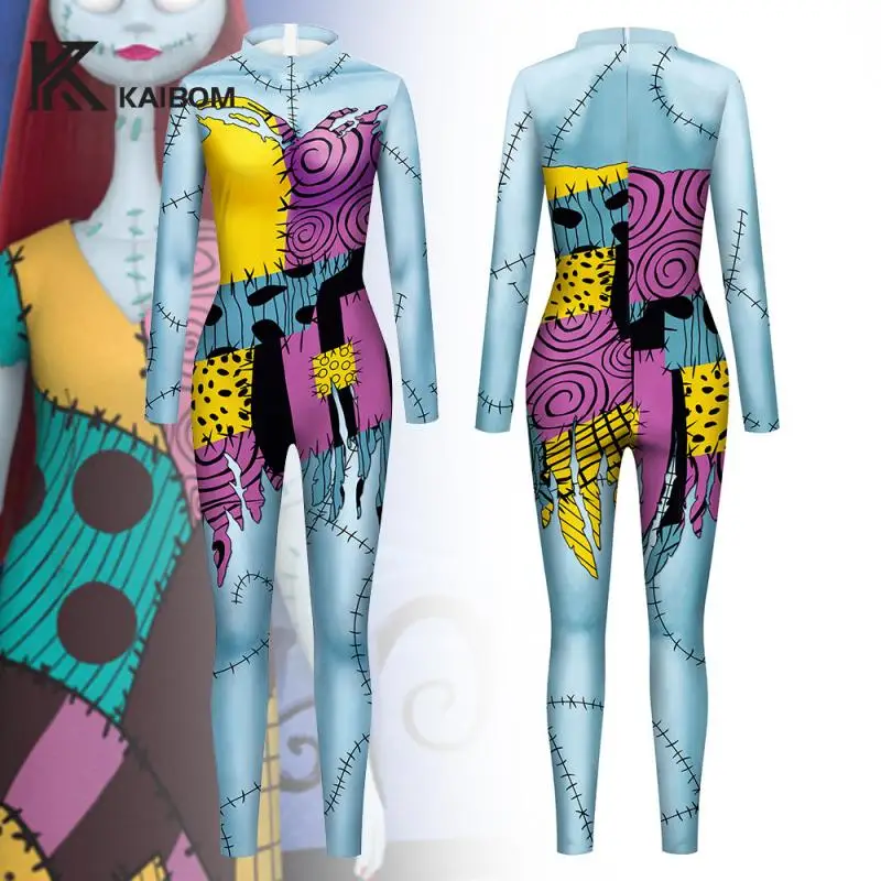 

Sally Cosplay Jumpsuit Halloween Costume Women Bodysuits Movie Character Dress Up Carnival Party Outfits Female Novelty Clothes