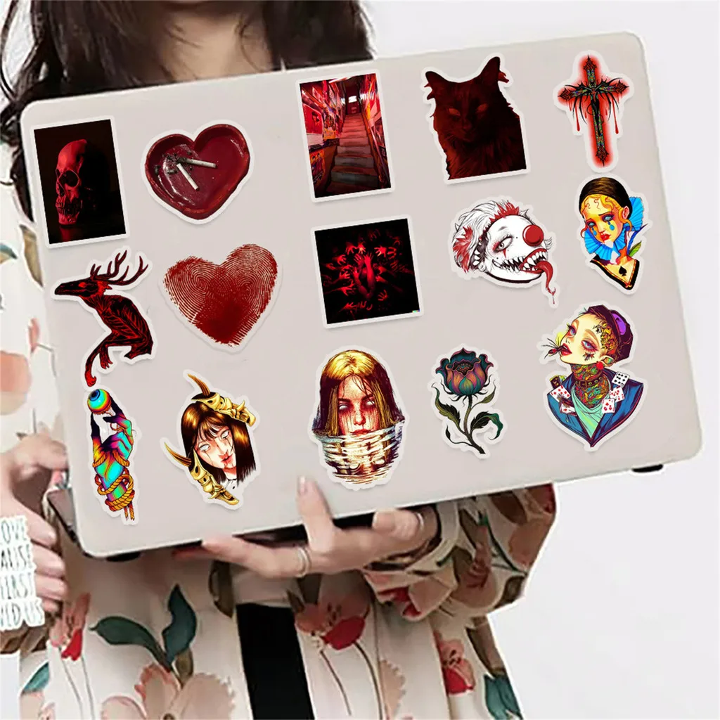 50 adesivi horror trasparenti in stile gotico - per bagagli, tazze d'acqua, chitarra e registrazione di albumYourLife Store