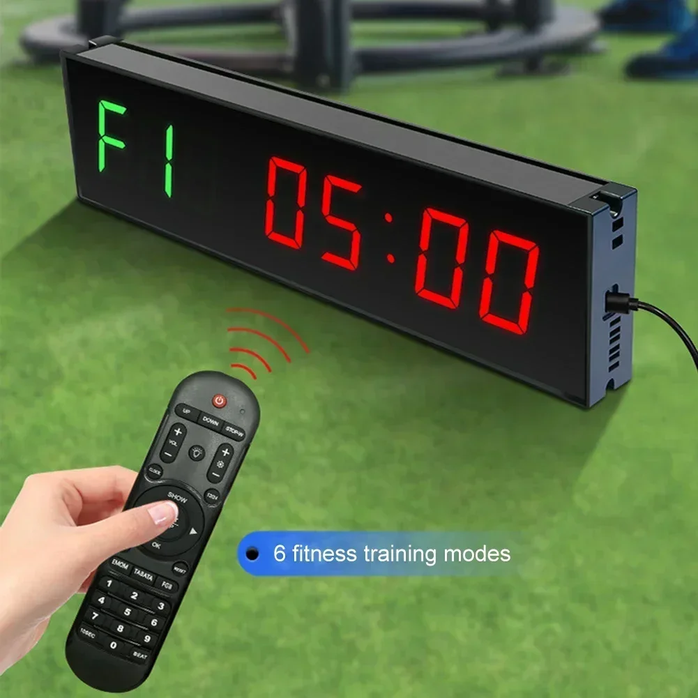 Remote Hook Exercise Interval With Wireless Aluminum Fitness Alloy Control Wall Digital Adhesive Countdown Mounted Timer For