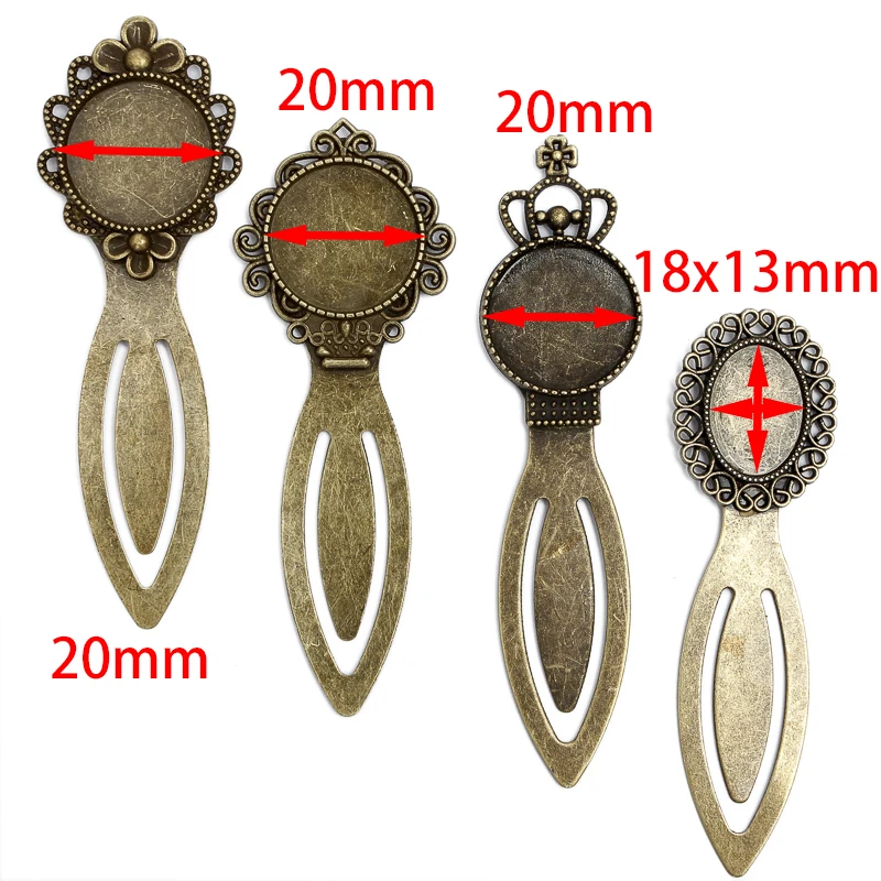 REGELIN Mode 10 teile/los Antike Vintage Retro Handgemachte Lesezeichen Cabochon Basis Lesezeichen Einstellung für Cabochon Cameo DIY Lesezeichen