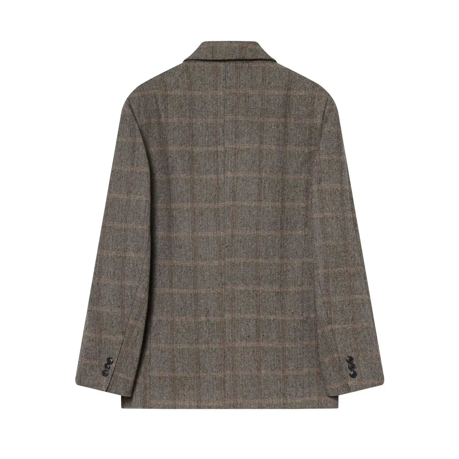 2025 Giacca da abito monopetto allentata scozzese con risvolto di fascia alta per pendolari moda casual da donna nuova inverno 2025