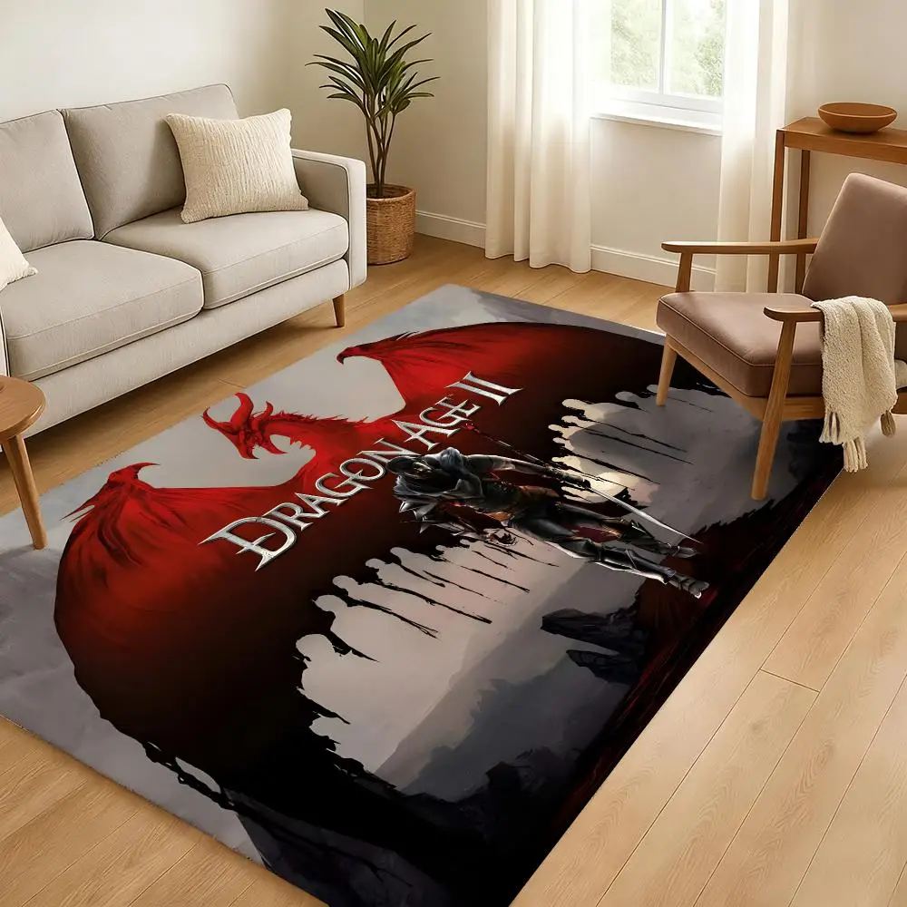 Game D-Dragon Age The Veilguard Floor Mat Soft Thickened Absorbent Non-Slip Bedroom Living Room Door Mat Home Decor Flannel Rugs