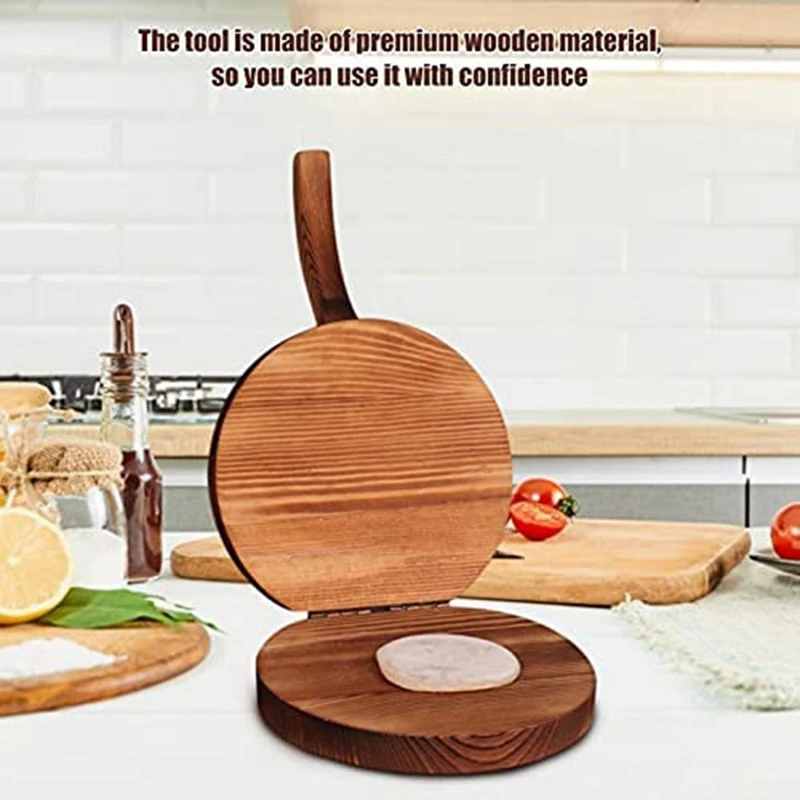 Pressed Dumpling Wrapper, Wooden Tortilla Press, Pancake Mold, Pine Press, Practical Kitchen Tool
