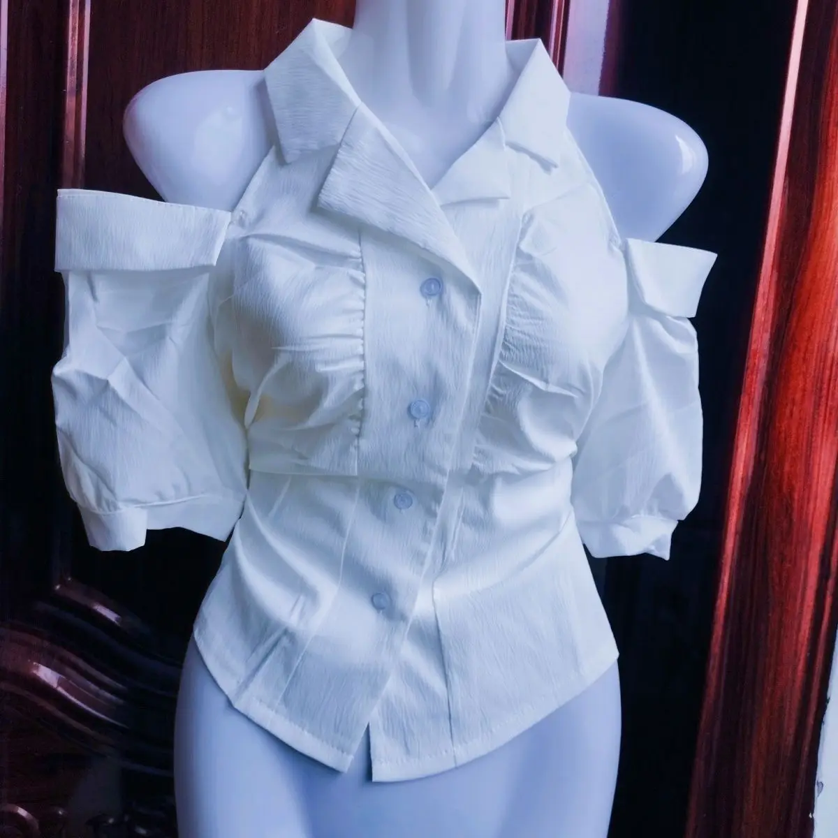 

Korean Sle Sweet ort Sve irt Women's Summer New Gentle Fairy T Match Allure ort irt Collar Slim Fit