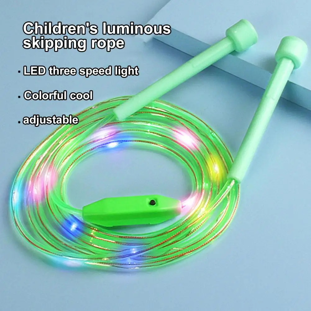 Children Skipping Rope with LED Colorful Light Battery-operated Comfortable Grip Electronic Luminous Jump Rope Fitness Equipment