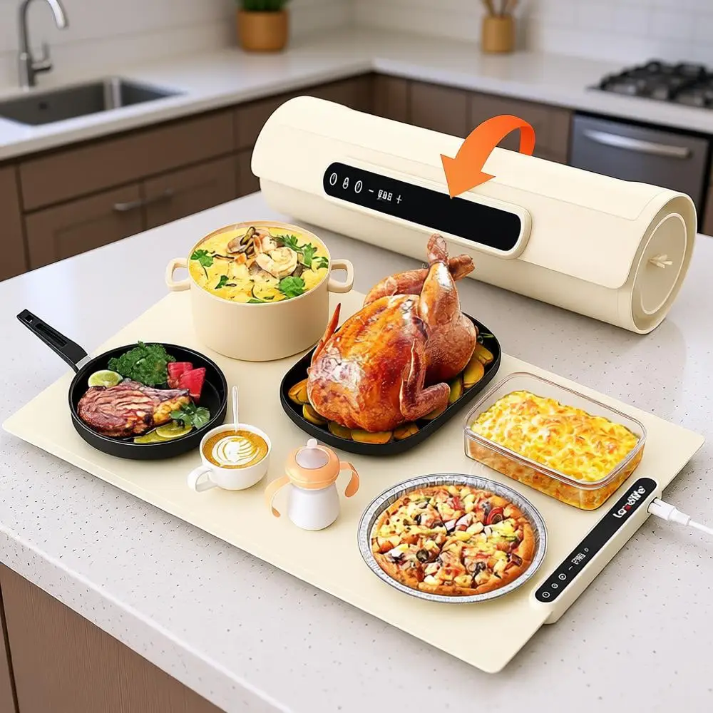 

Electric Food Warming Tray, 24x16 Inches, 7 Temperature Settings, Ideal for Buffets, Family Gatherings, Everyday & Sabbath Use,