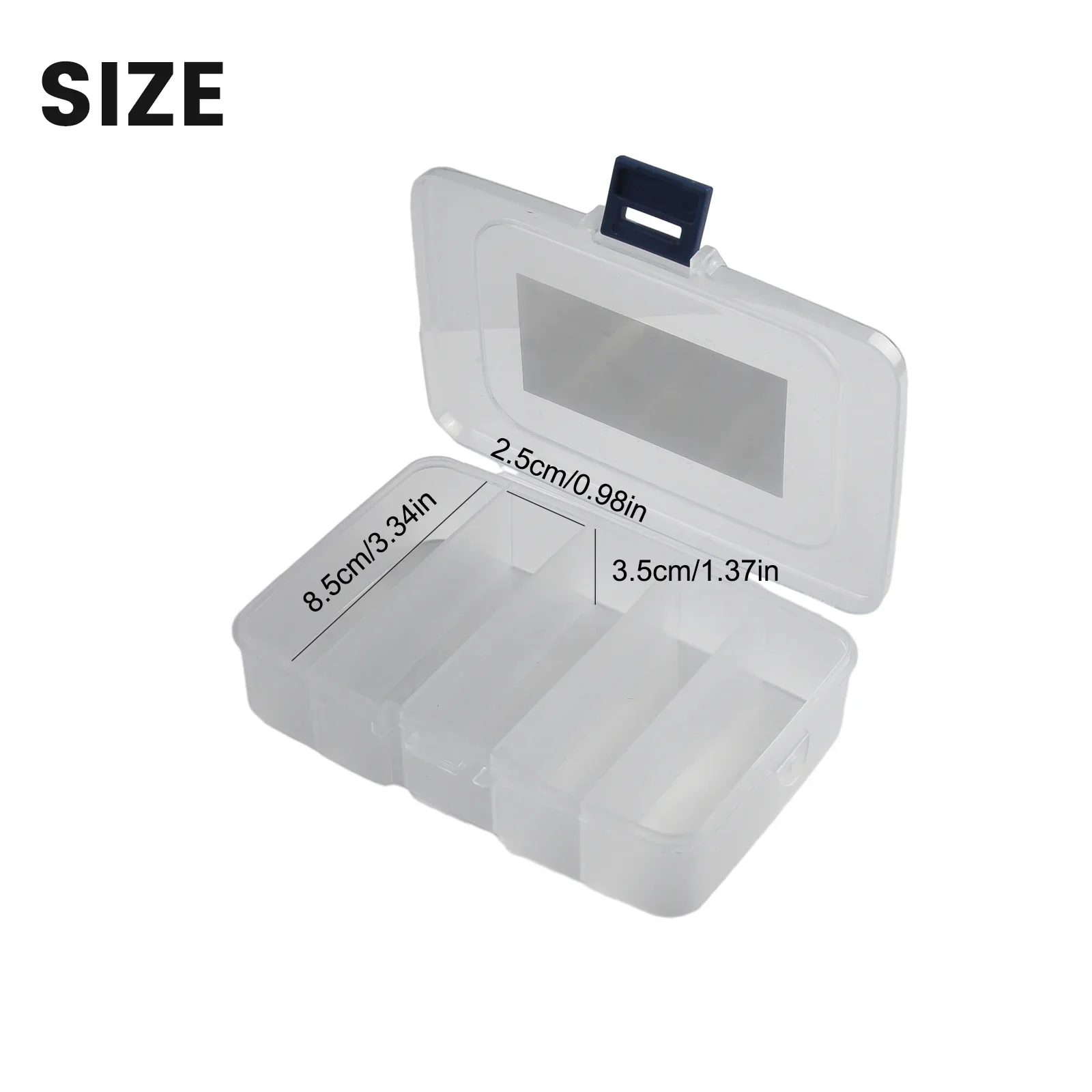 1PCS New Screws Box Case Pouch Transparent Fixed Plastic Small Part Hardware Container Tool Screws Translucent 14.3*9*3.5 Cm