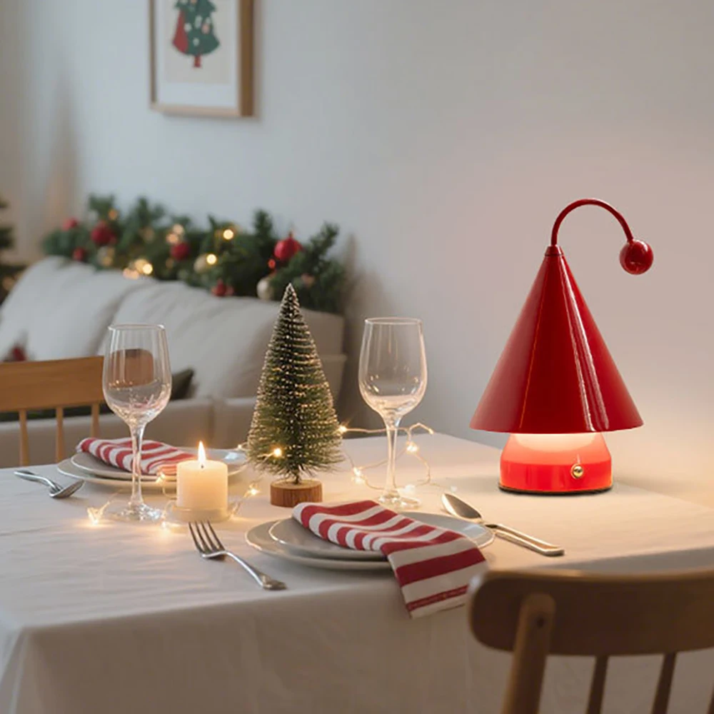 Lampada da tavolo per albero di Natale di Capodanno, ricaricabile, in materiale metallico, luci per albero di Natale, decorazioni natalizie grinch