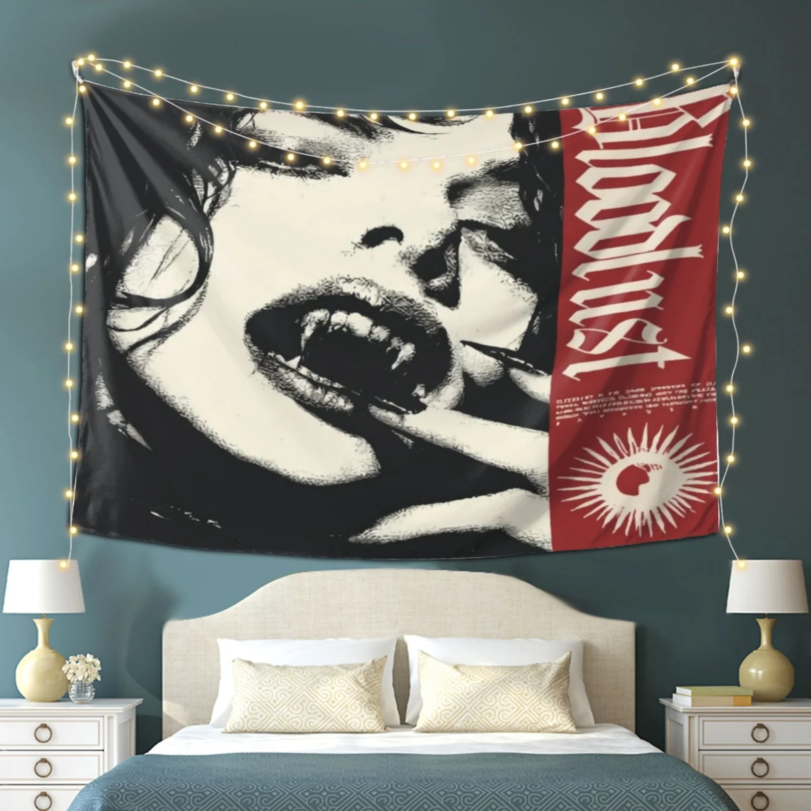 Aesthetic Tapestry Wall Hanging Large Decorative Art Banner Vintage Grunge Portrait Black and White Music Poster for Bedroom Liv