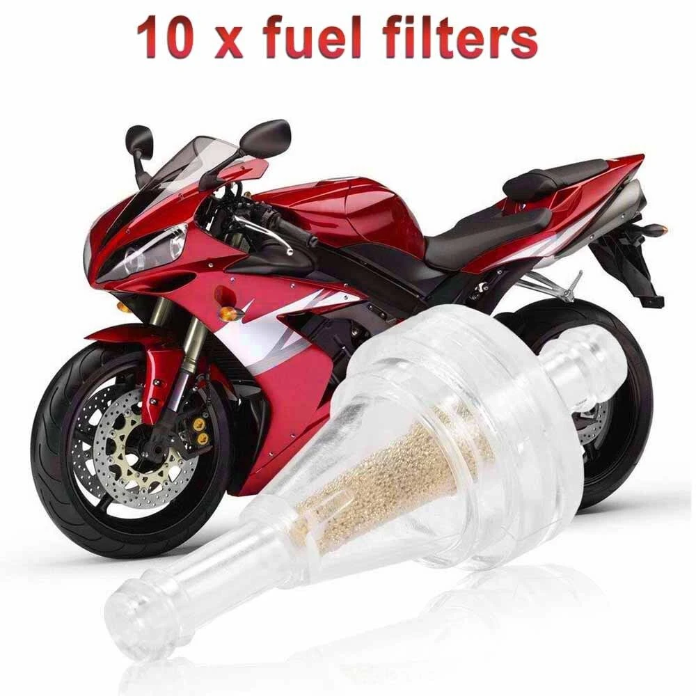 

​10pcs 1/4" Motorcycle Inline Gas Fuel Filter for Dirt Bike ATV UTV Snowmobile