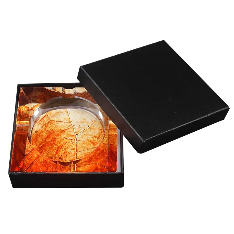 Cigar ashtray, four-slot crystal ashtray
