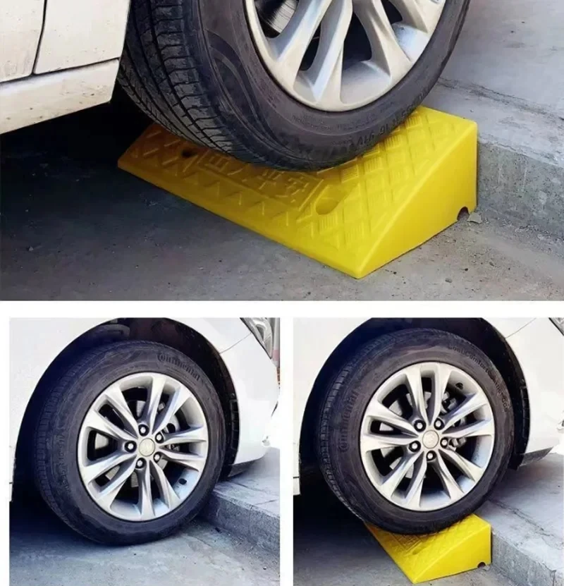 Car Access Ramp Triangle Pad Speed Reducer Durable Threshold for Automobile Motorcycle Heavy Wheelchair Duty Rubber Wheel 8CM