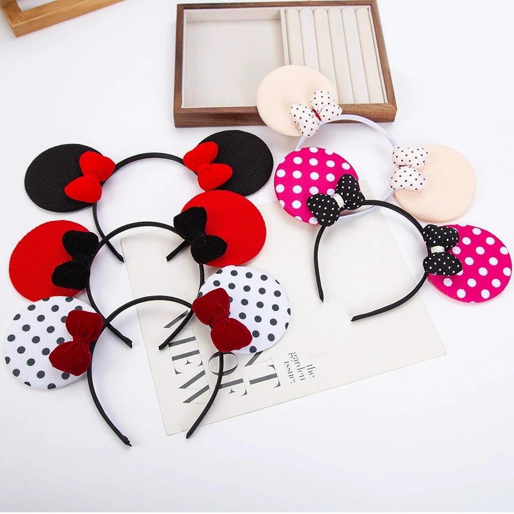 5pcs/set Girls Cartoon Mouse Hairband Big Ears Hair Clasp Baby Child Hair Accessories Amusement Park Headwear Headband for Kids