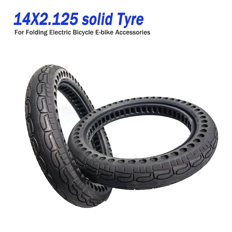 14 INCH 14x2.125 Solid Tyre 14*2.125 Thickened Explosion-proof Tire for Folding Electric Bicycle E-bike Accessories