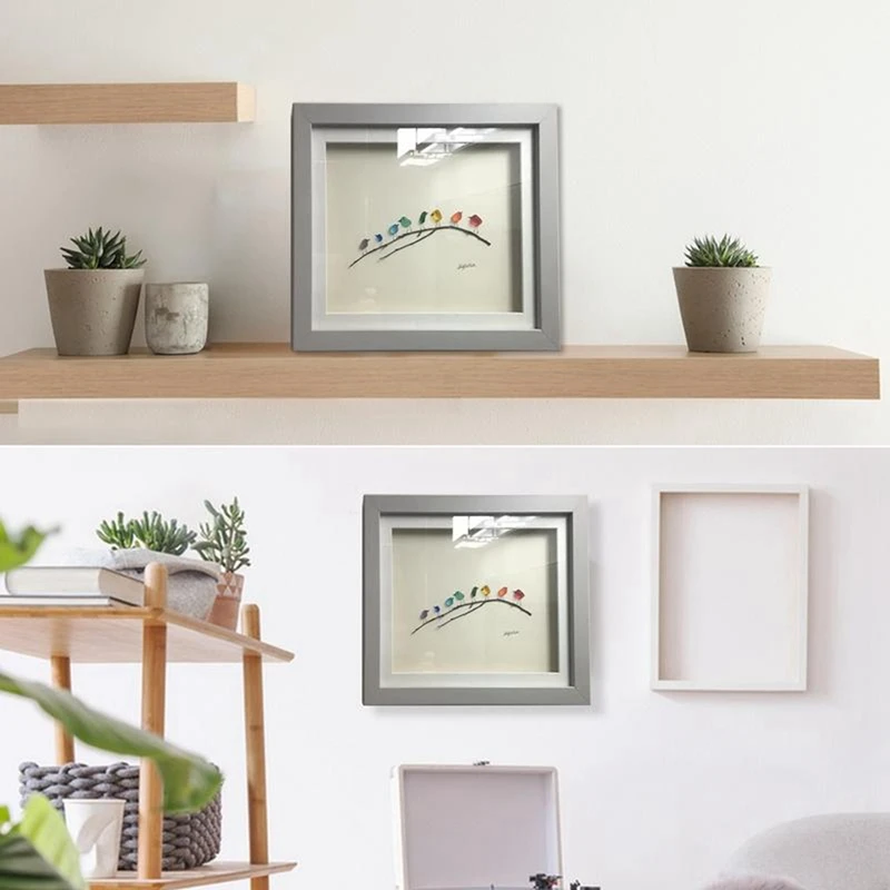 Sea Glass Rainbow Bird Durable Wood Made Wall Art Decor Unique Sea Glass Birds Wall Art elegante accattivante