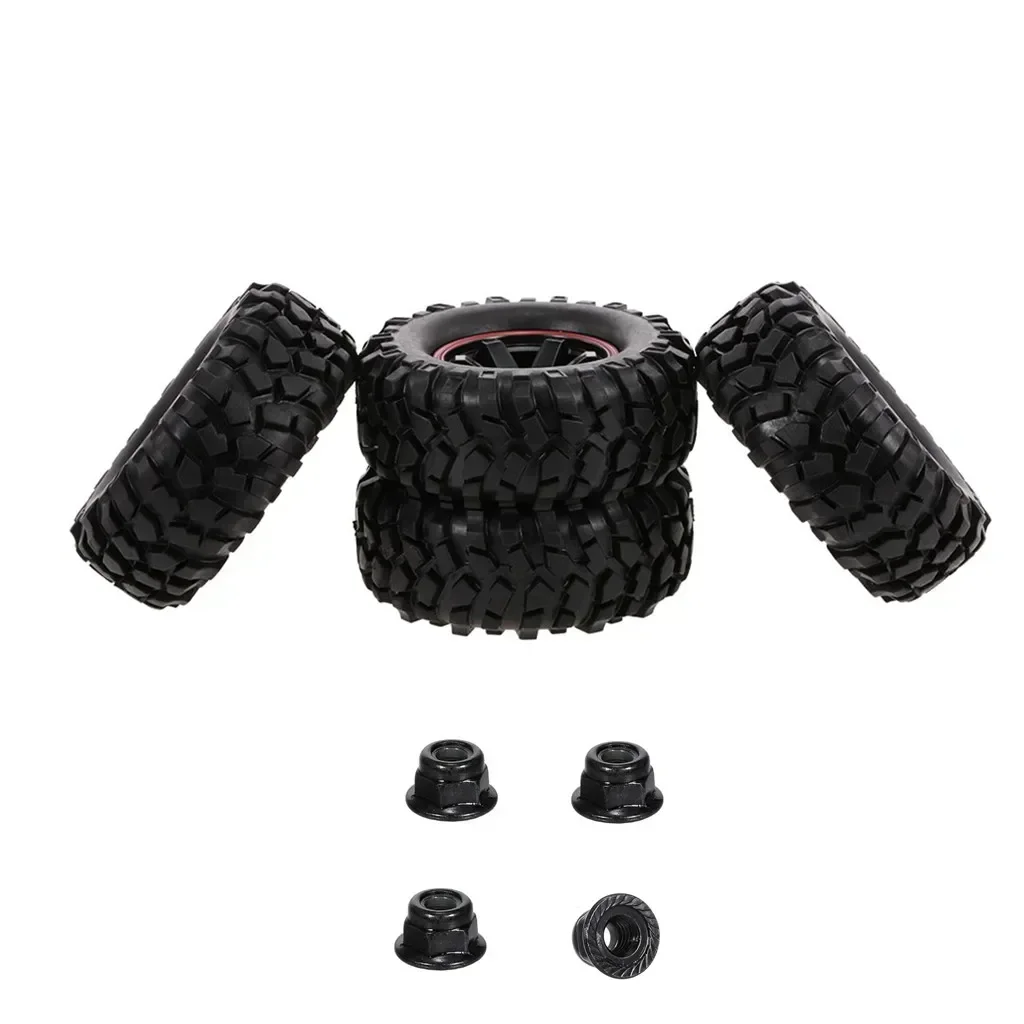 4PCS 1/10 1.9Inch Off Road Climb Rock Crawler Car Tires Super Soft 96MM Rubber Tyre Wheel Rim Hex 12MM For Tamiya CC01 D90 701A