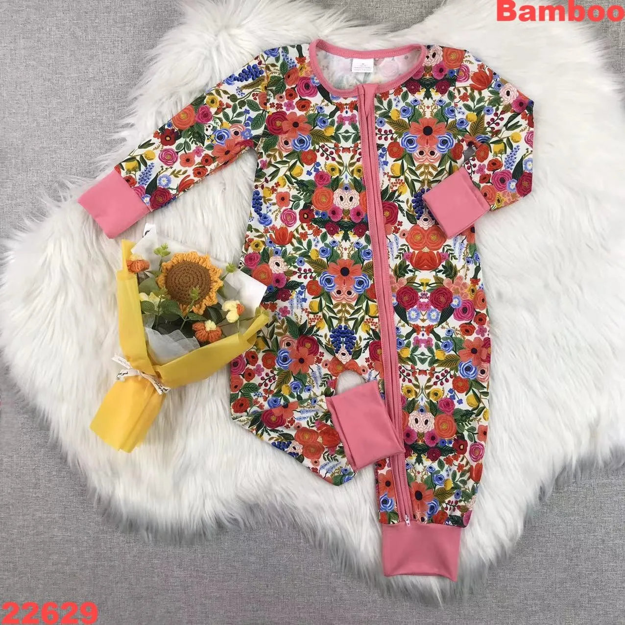 Flower pattern Valentines Day Girl Baby  Jumpsuit Love Red Newborn Clothes