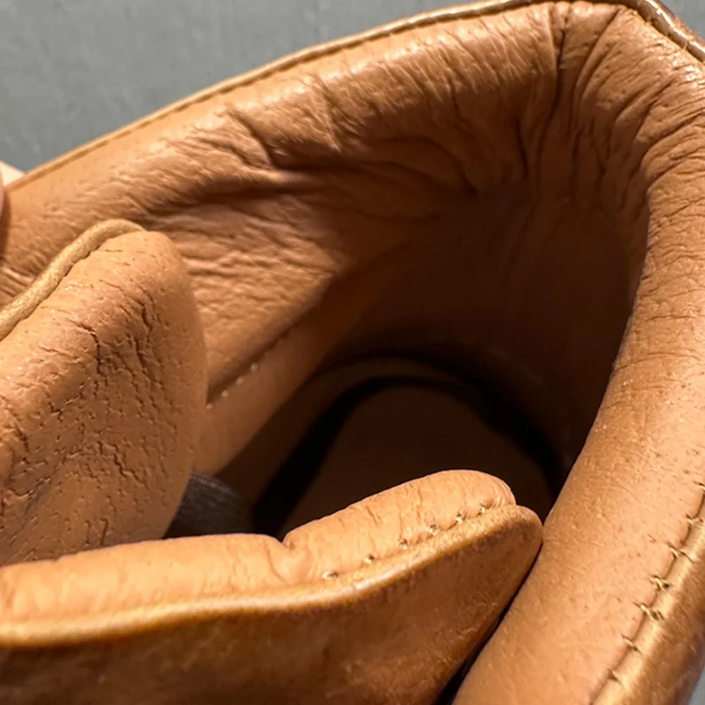 الرجال الرجعية جلد طبيعي عالية الجودة مارتن الأحذية تنفس الدانتيل سميكة سوليد أحذية بوت قصيرة غير رسمية لأسلوب الخريف والشتاء #4