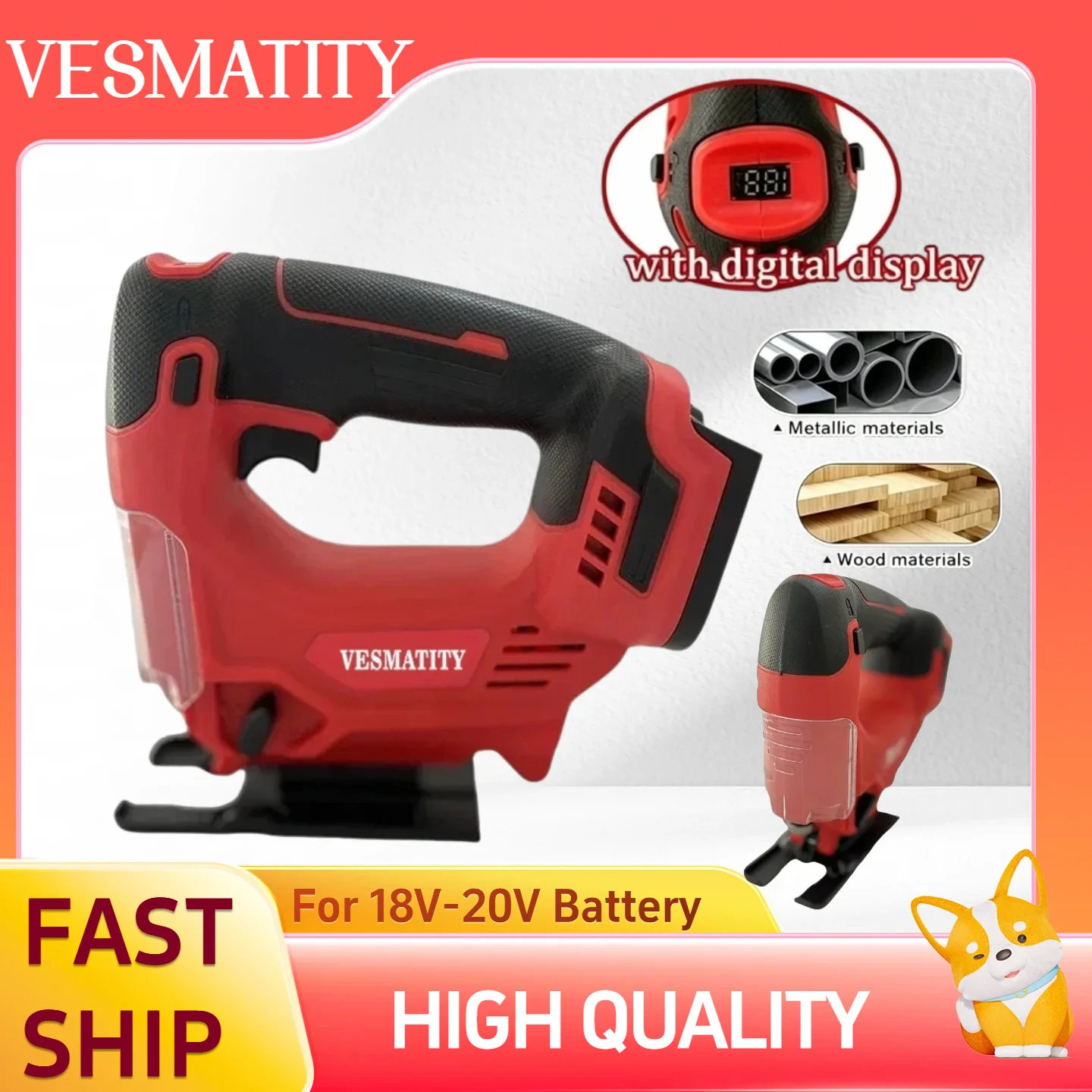 Cordless Electric Jig Saw Portable Jig Saw Multi-Function Woodworking Tools Portable Home Power Tools For Milwaukee Battery