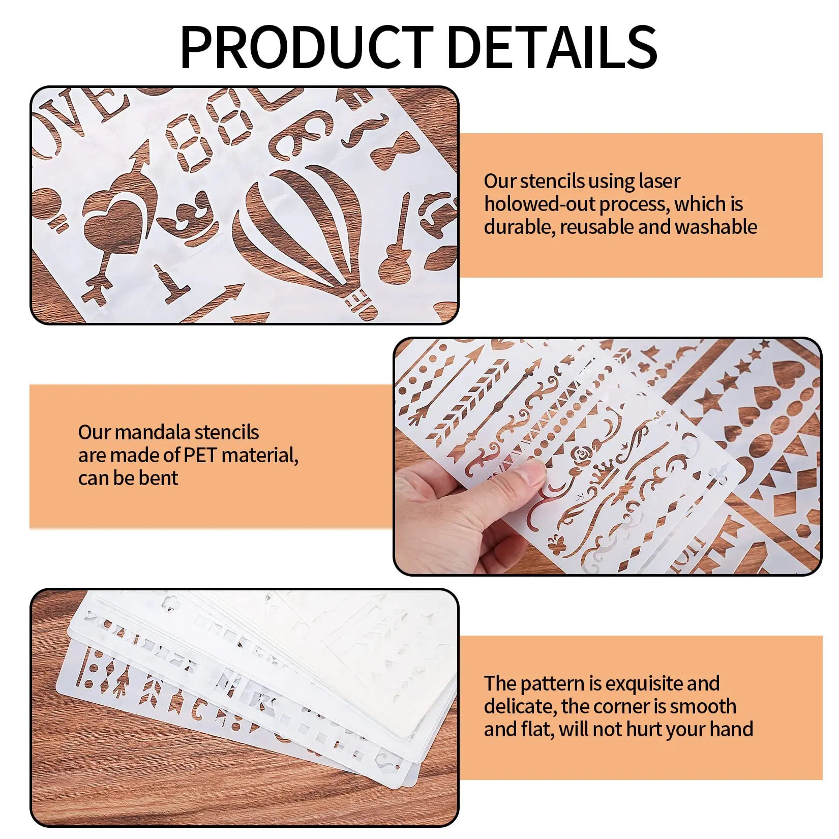 20Pcs Reusable Bullet Stencils Set for Journal, Planner & Scrapbook Decoration image 3