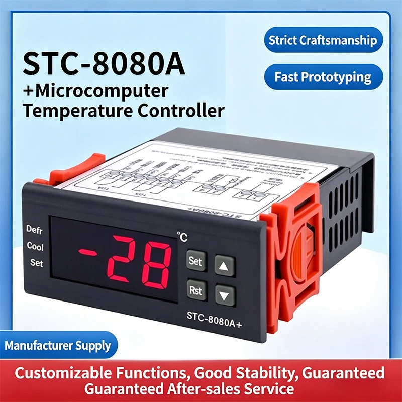 LIZAO STC-8080A+ Microcomputer Thermostat High Precision LED Display Controller for Cold Storage and Freezers