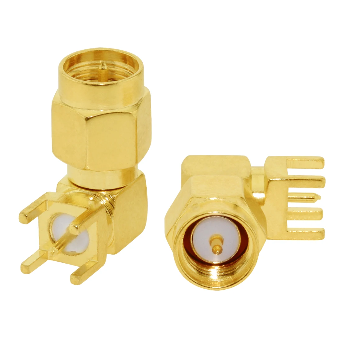 1pc SMA Connector Male Plug  RF Coax Modem Convertor PCB Mount Cable Right Angle Goldplated New