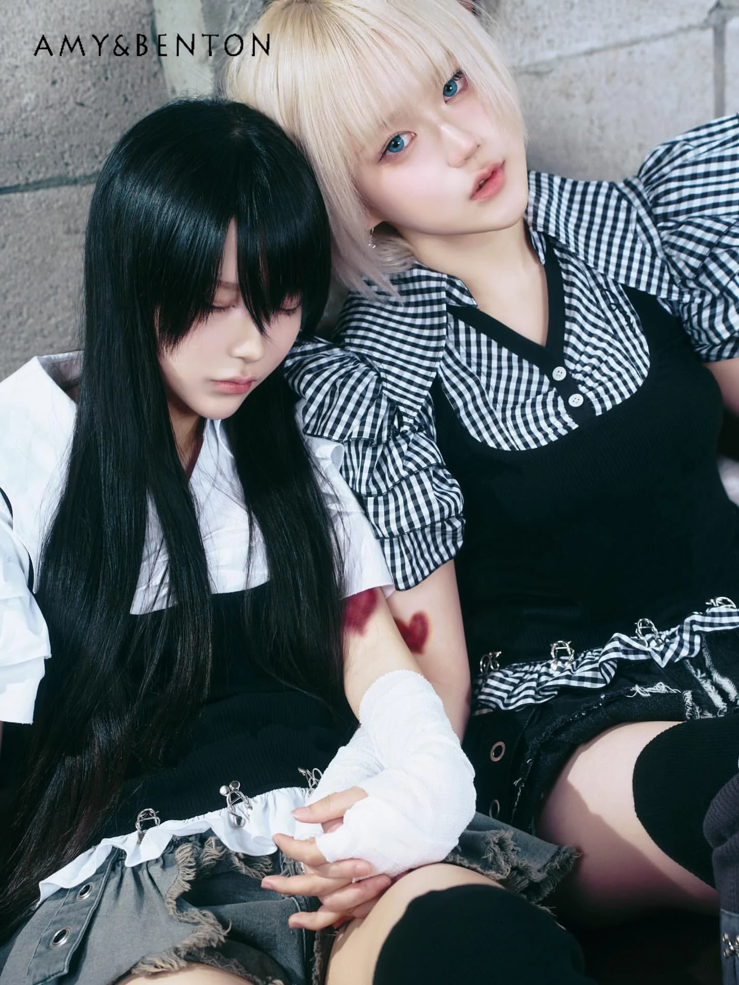 日本の鉱山シリーズサブカルチャー量産チェック柄シャツスウィートガールフリルエッジスプライシング半袖ブラウスゴシックY2Kトップ