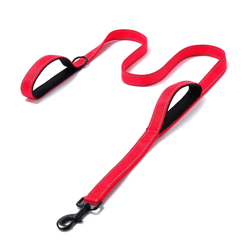 Double Handle Dog Leash Heavy Duty Reflective For Extra Large Dogs_voghion.com