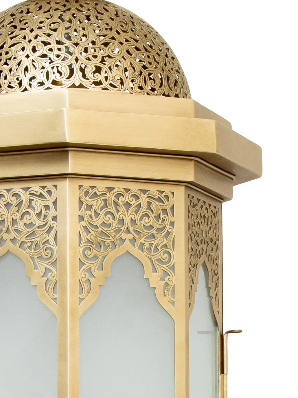 Large Hexagonal Iron Moroccan Lantern for Hanging Vintage Garden Lighting Ceiling Light Frosted Glass