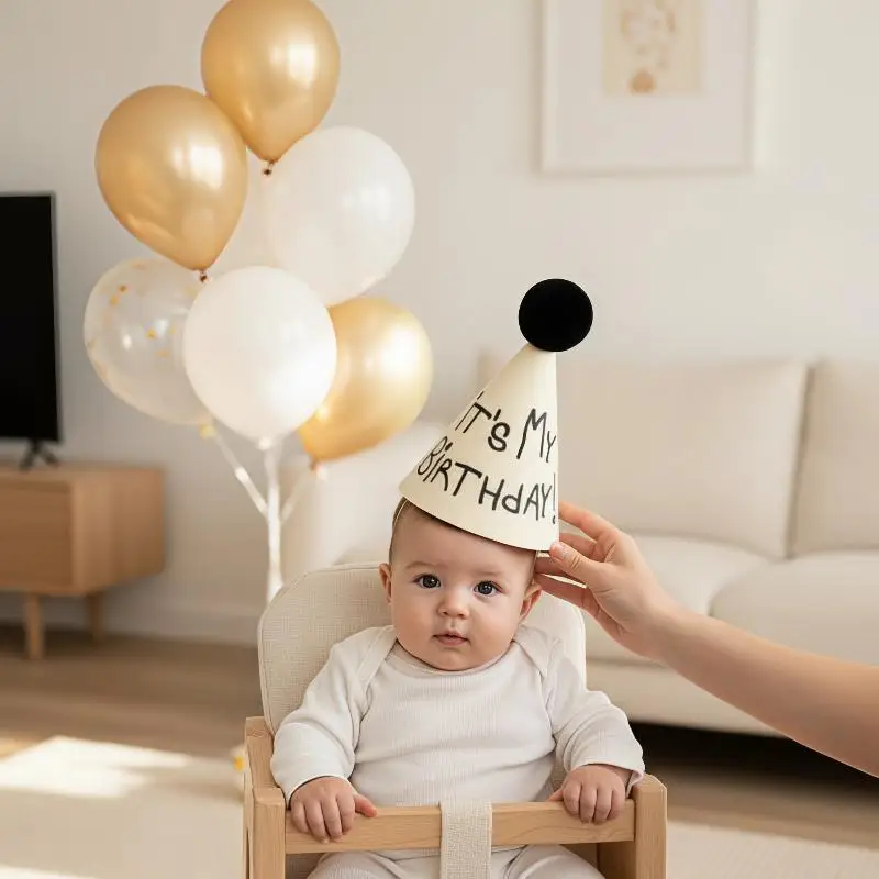 2026NEW Sweet Graffiti Princess Hand Drawn Birthday Hat Non Woven Fabric Atmosphere Prop For Party Baby Shower Photo Props Decor
