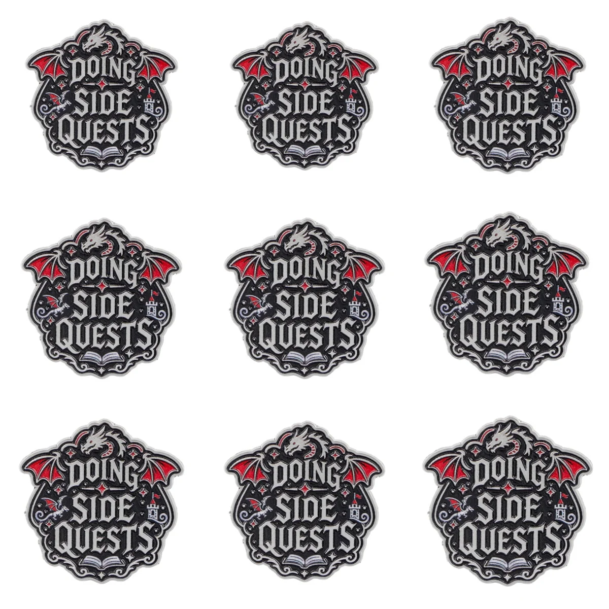9pcs Vintage Dragon Castle Game Enamel Brooch 