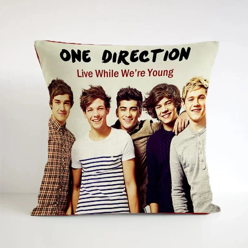 Rock-one Direction Square Pillowcases Cushion Cover Gift Short Plush Luxury Sofa Cushions Double-Sided Pillow Covers Decorative