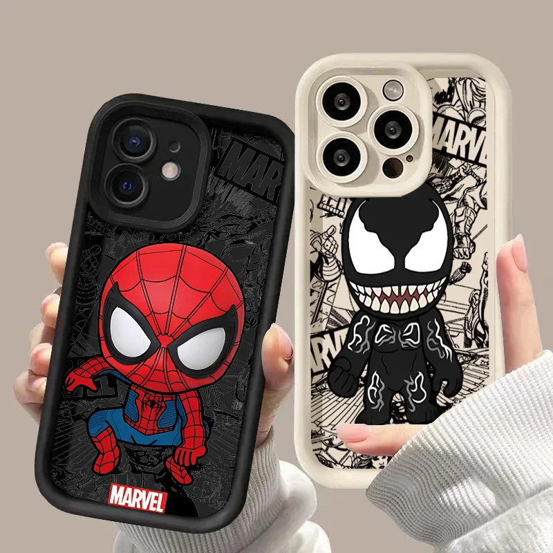 حافظة حماية Marvel Groot Deadpool لهاتف آيفون 17 16 15 14 13 12 11 Pro Max 17 Air 16E 15 Plus Multistep غلاف ناعم غير لامع من مادة البولي يوريثان