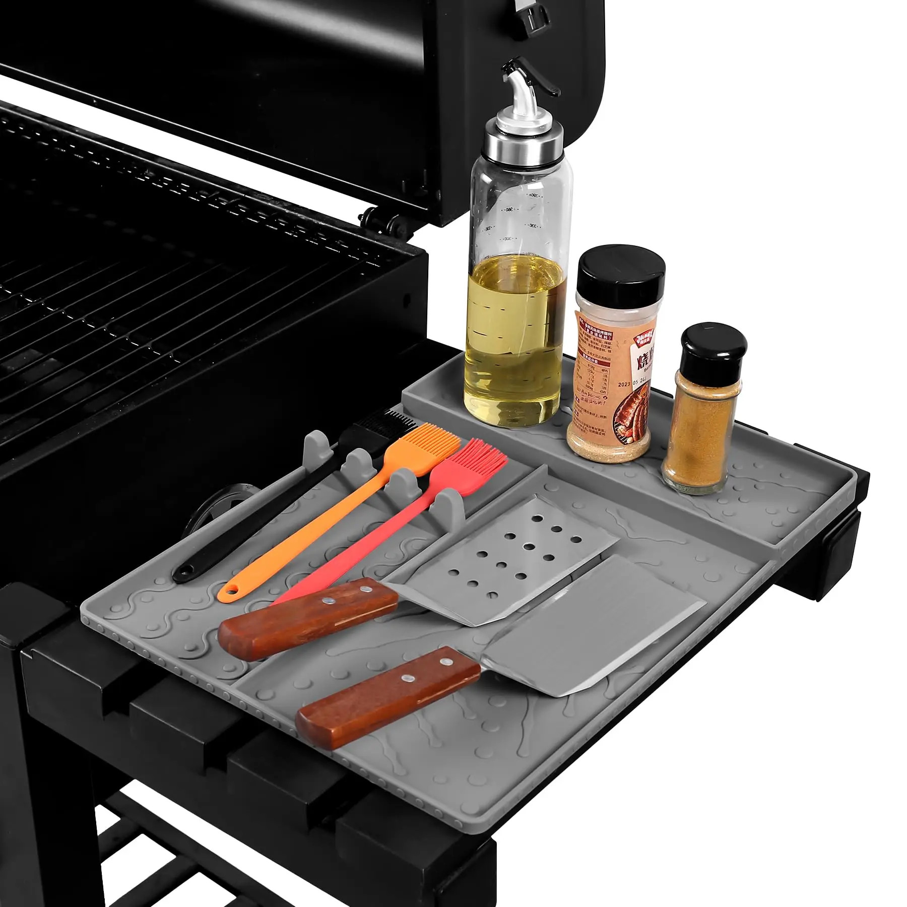 

Silicone Griddle Tools Mat forSpatula Mat with Drip Pad Grill Mat,Side Shelf Mat for Food Grade Grill BBQ