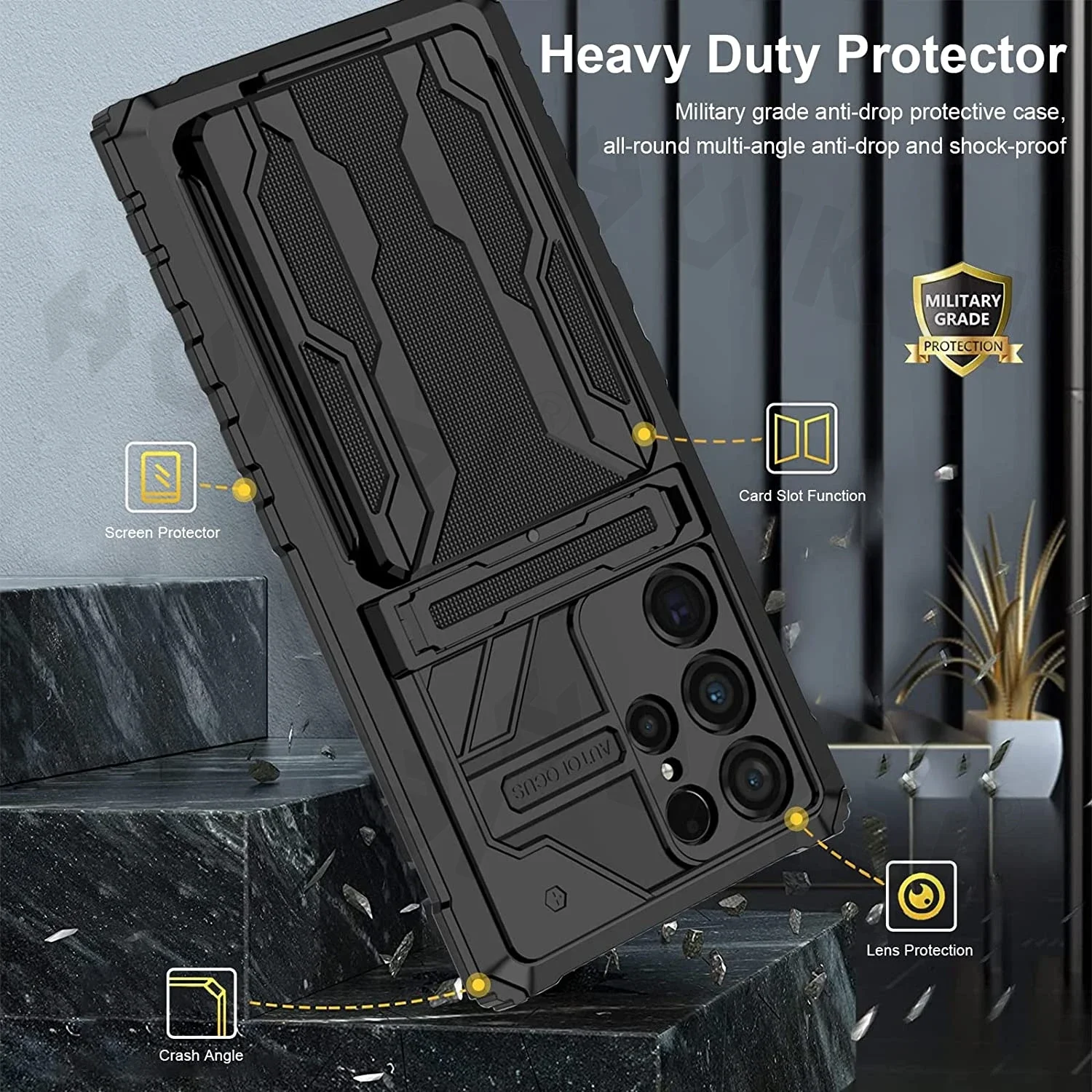 Credit Card Wallet Case For Samsung Galaxy S24 Ultra S23 FE A15 A54 A14 Heavy Duty Protection Rugged Shockproof Anti-Drop Cover