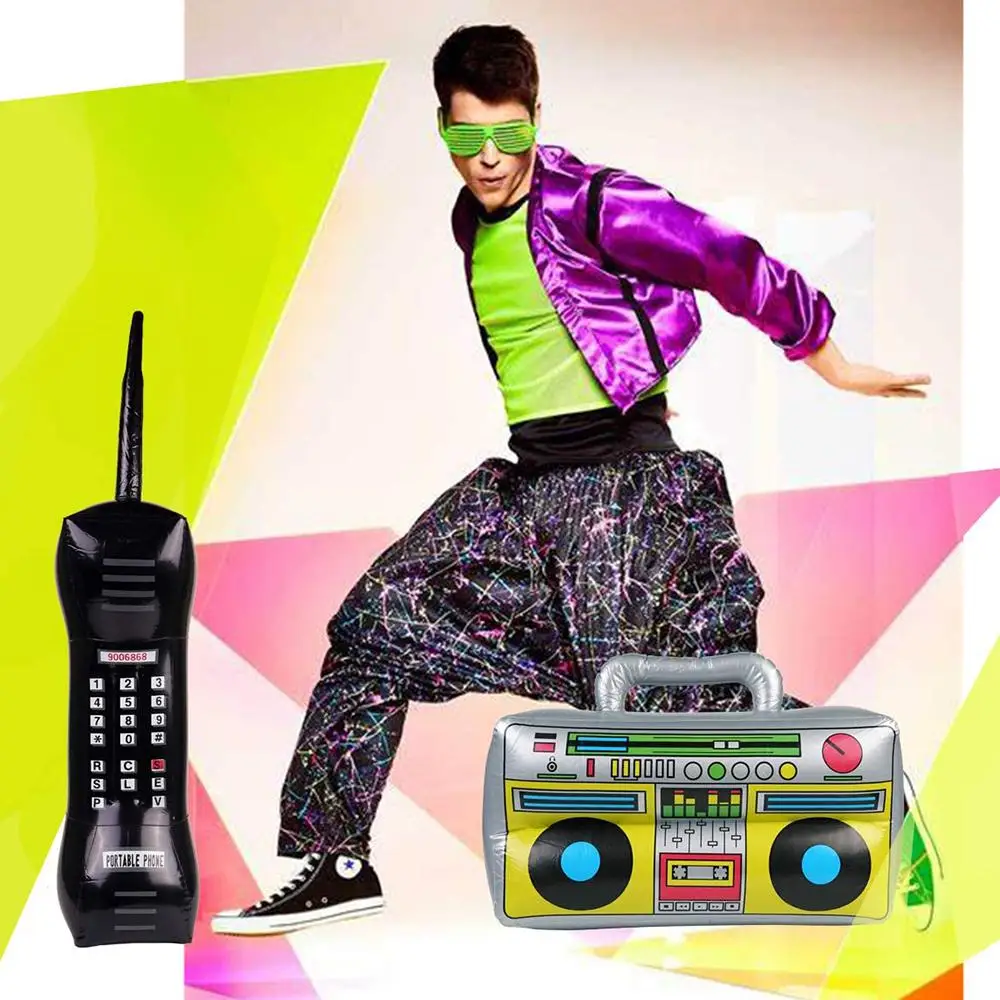 Inflatable Radio Mobile Phone Inflatable Boom Box Props Toy 80s 90s Party Decorations Swimming Pool Floating Row Accessories