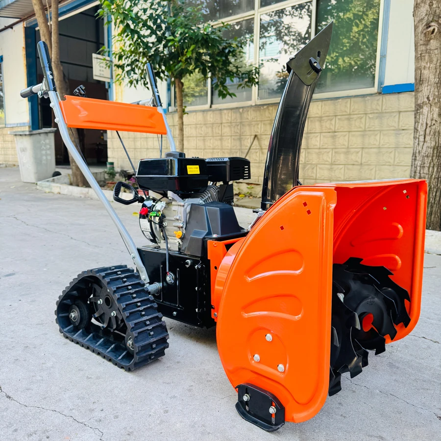 Multifunctional Electric Start Mini Snow Sweeper Gas Hand Push Sidewalk Snowplow Equipment
