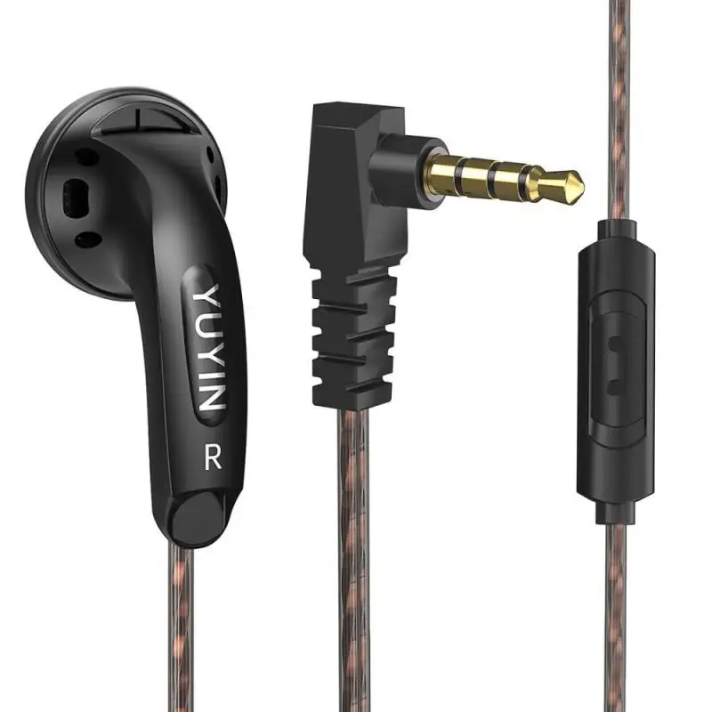 Yd30 3.5mm alta fidelidade música com fio earbud 15.4mm microfone dinâmico fone de ouvido vido clássico baixo pesado cabeça plana fones