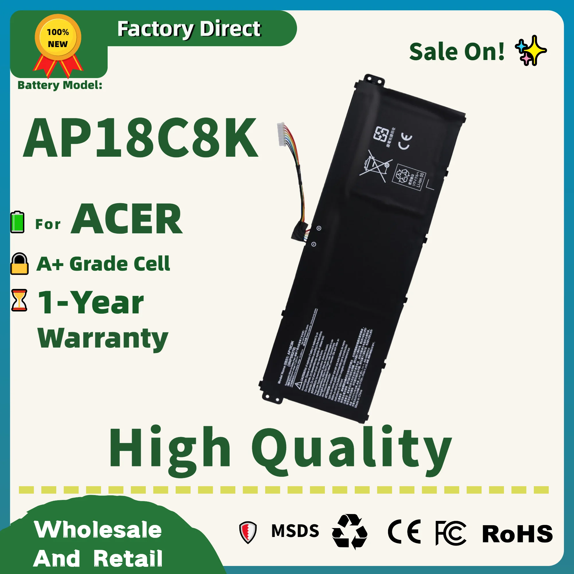

Прямая продажа с фабрики! AP18C8K AP18C4K Аккумулятор для ноутбука Acer Aspire 5 A515-43-R057 R4MG R6F6 R6WW A515-44 R7NU R5UZ KT00304012