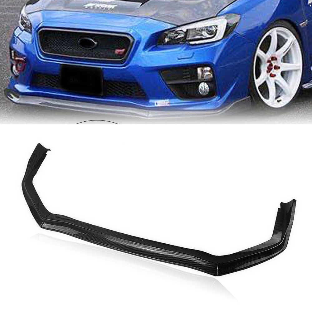 

MP Style Front Bumper Spoiler Lip For Subaru Impreza WRX STI 2015-2020 Gloss Black/Carbon Fiber Look Lower Plate Splitter Blade