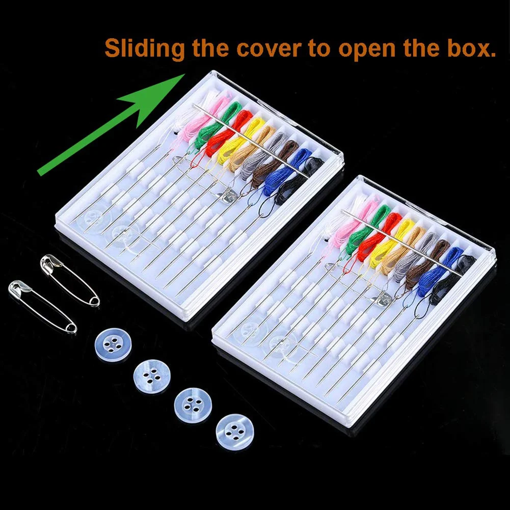 

AB47-16 Boxes Home And Travel Quick Fix Sewing Kit Pre Threaded Needle Kit, Each Box With 10 Pieces