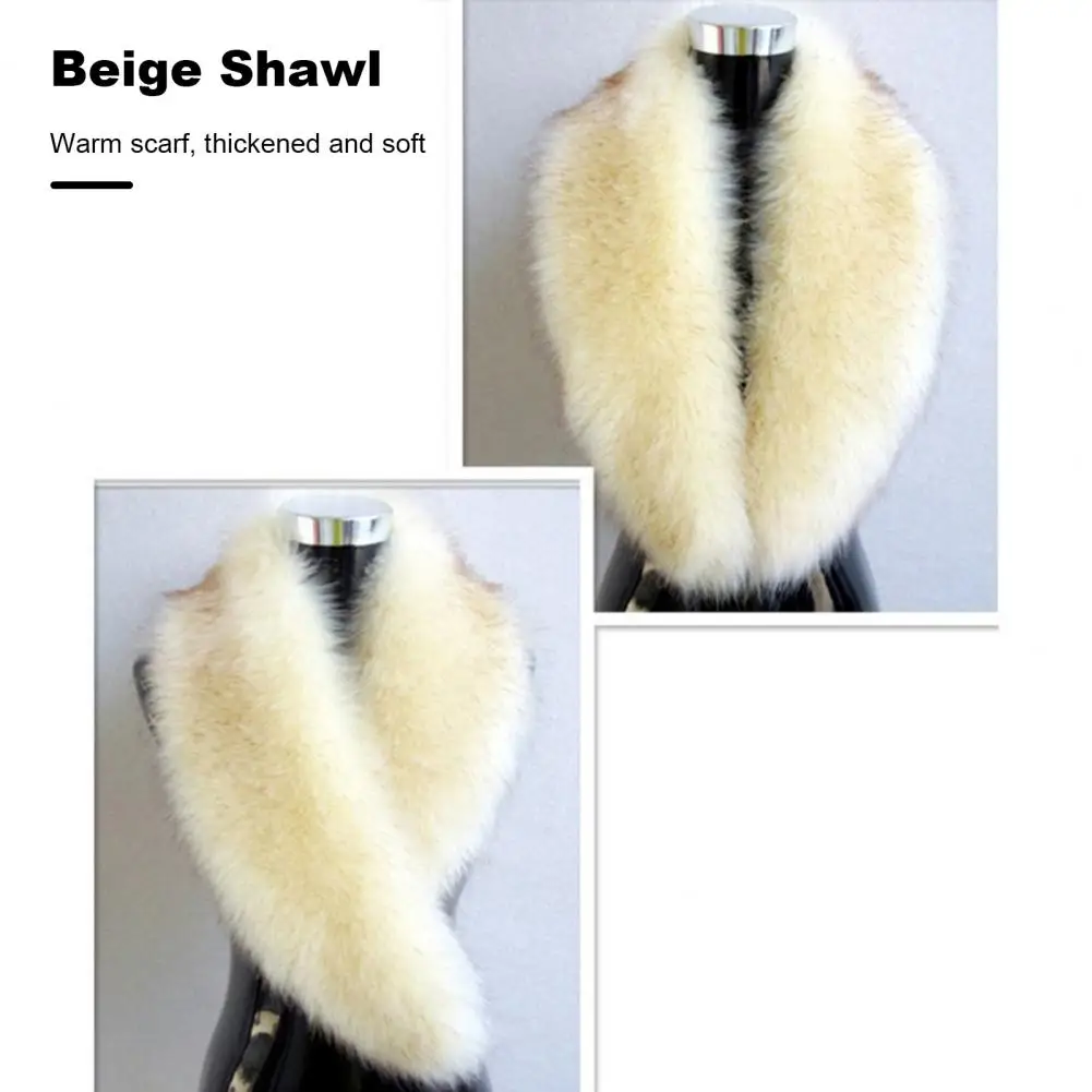Women Thermal Scarf Soft Cozy Fuzzy Imitation Fur Women\'s Winter Scarf Thickened Warm Decorative Collar Shawl for Cold