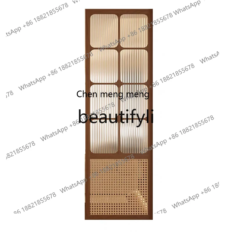 

Retro all solid wood living room entrance Changhong glass partition Chinese style front door blocking screen can be customized