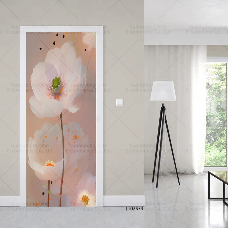 Wallpaper for Door, Door vinyl contact paper， 3D Self-Adhesive PVC Door Wrap Sticker Cover Wallpaper Fridge Art Mural Decor