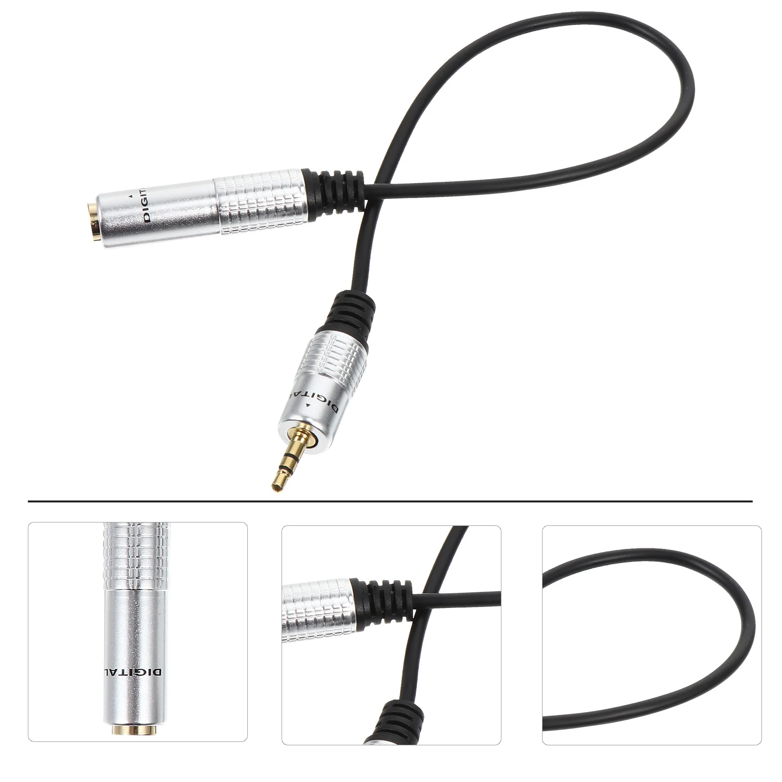

1Pcs Audio Transferring Cable 6.35 Female to 3.5 Male Silver Durable High Fidelity Audio Adapter Cable Stereo Converter