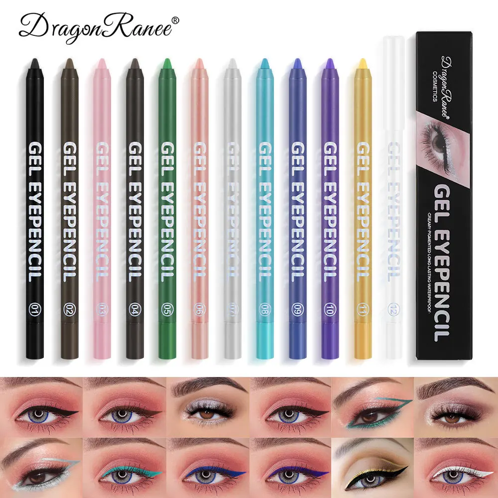 12 Colors Long-lasting Eye Liner Pencil Waterproof Pigment Eyeliner Pen Women Cosmetics Gel Eye Shadow Pencil Makeup Tools