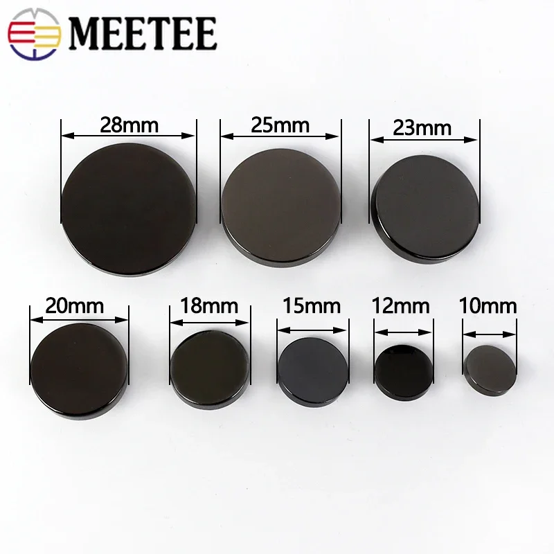 10Pcs 10-28mm Meetee Metal Shank Buttons Round Coat Jacket Clasps for Clothing Shirt Button Decoration Sewing Accessories