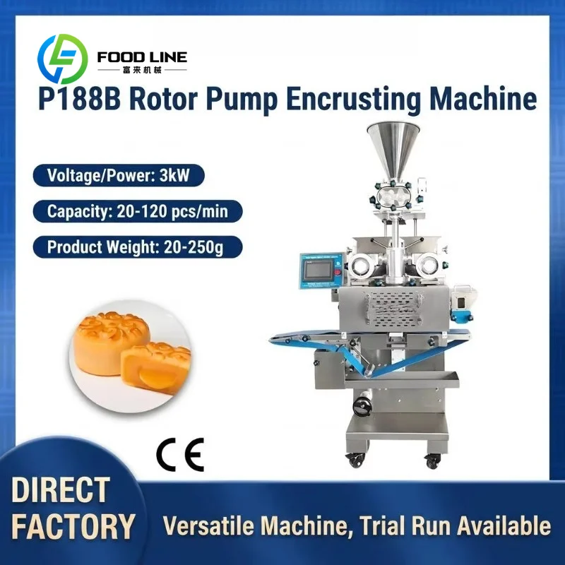 Customized cantonese mooncake maker encrusting forming machine 304 stainless steel touch screen control for asian bakery factory